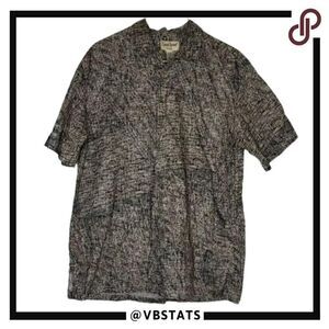 Cooke Street Gray and White Graphic Men's XL‎ Hawaiian Luau Shirt